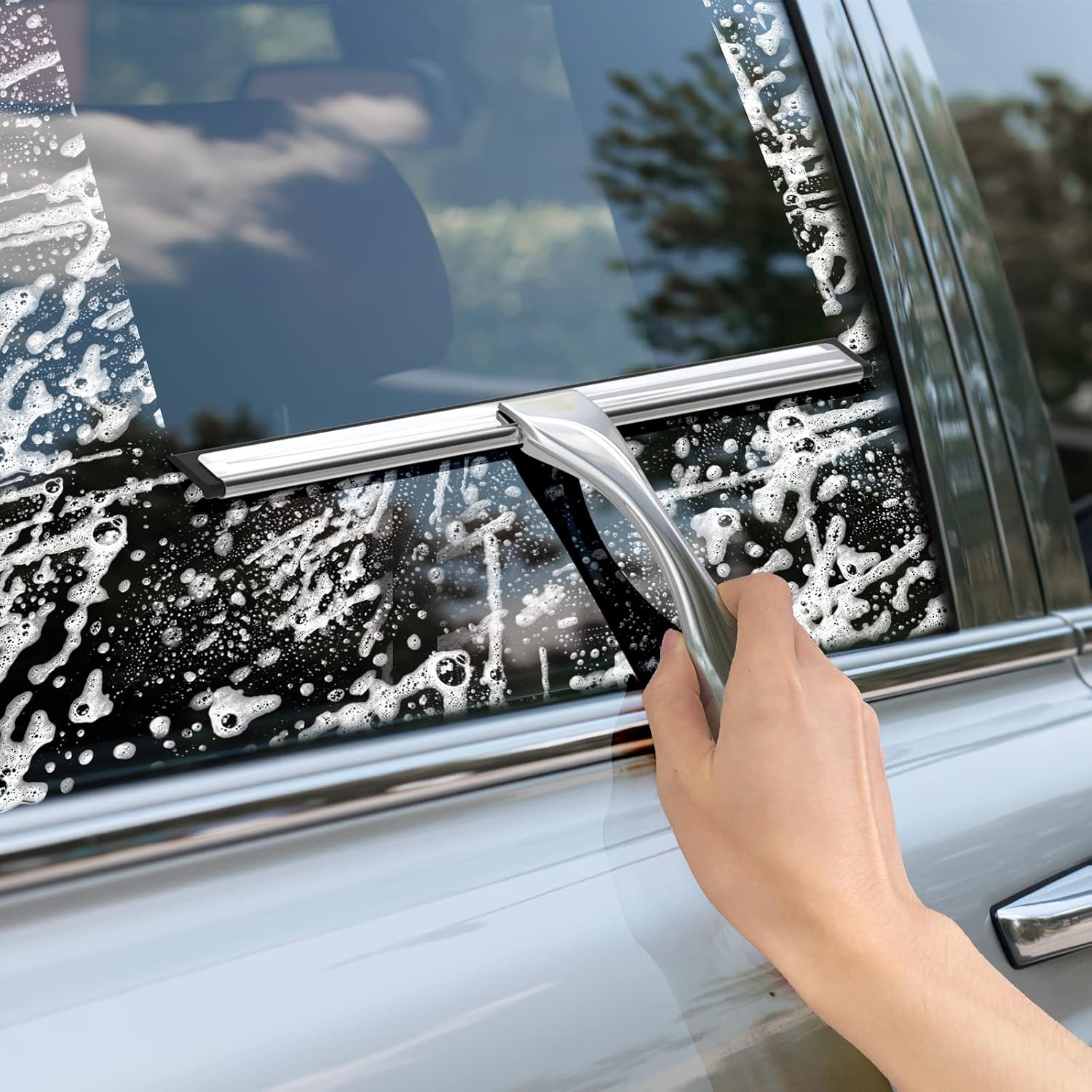 Shower Glass Door Cleaner Tool With 2 Hooks For Car