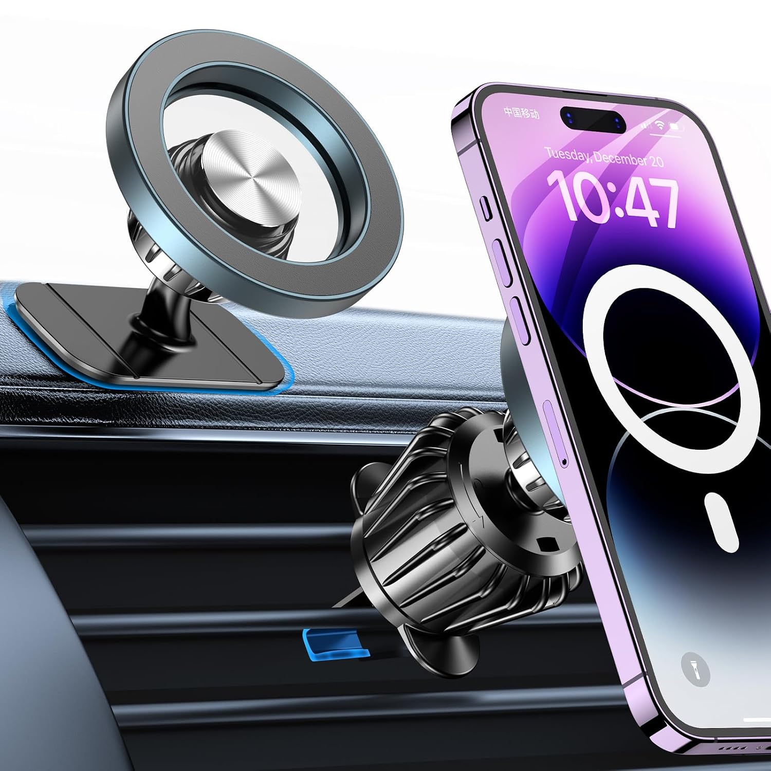 Magnetic Car Phone Holder With Secure Dashboard Mount