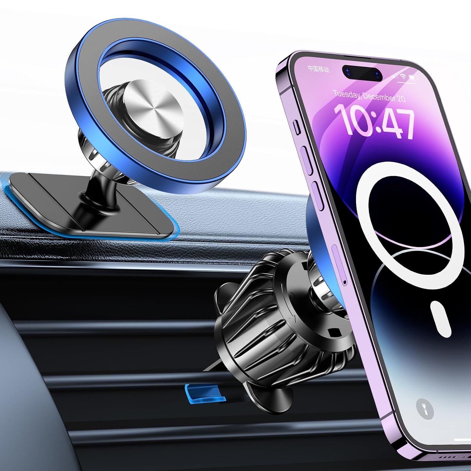 Magnetic Car Phone Holder With Secure Dashboard Mount