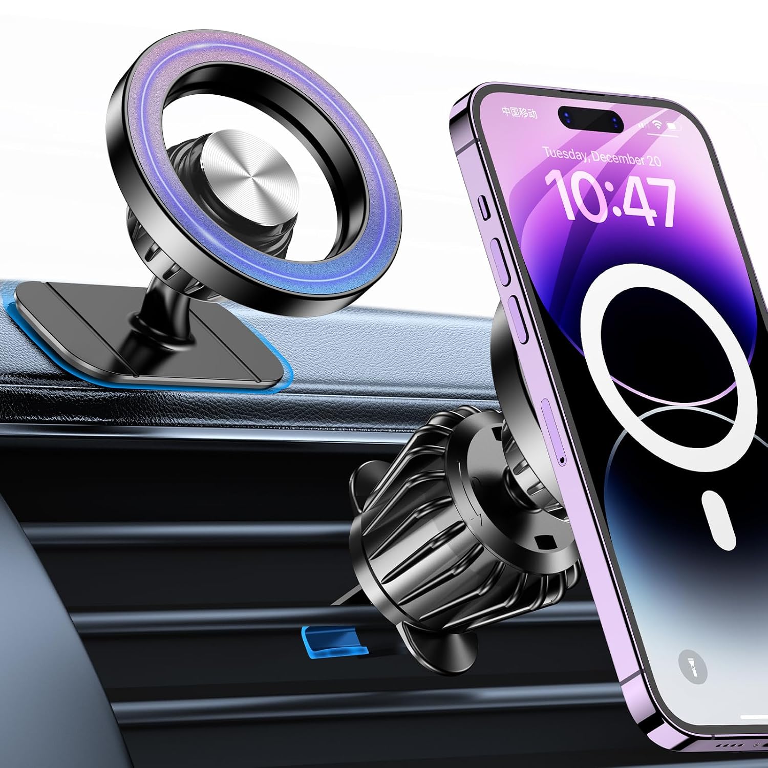 Magnetic Car Phone Holder With Secure Dashboard Mount
