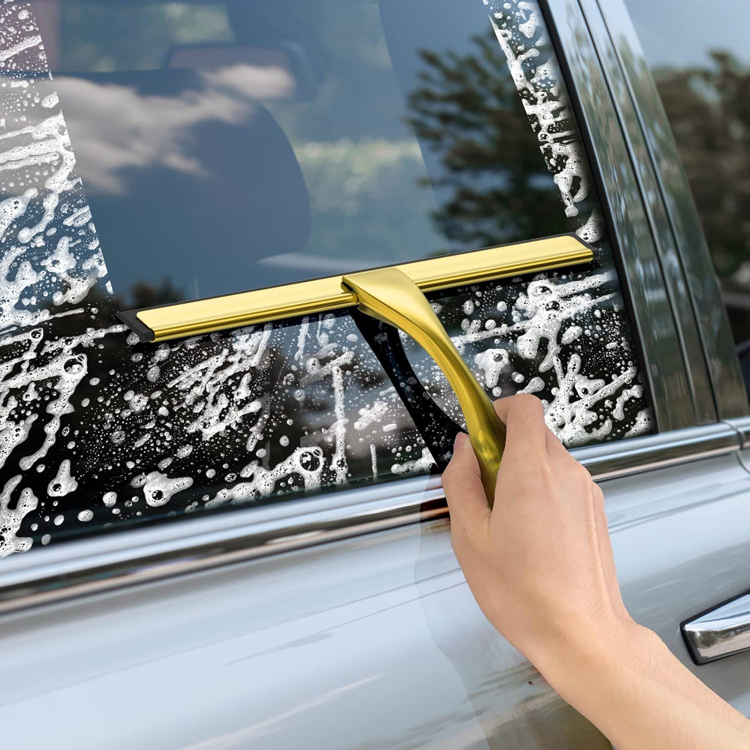 Shower Glass Door Cleaner Tool With 2 Hooks For Car