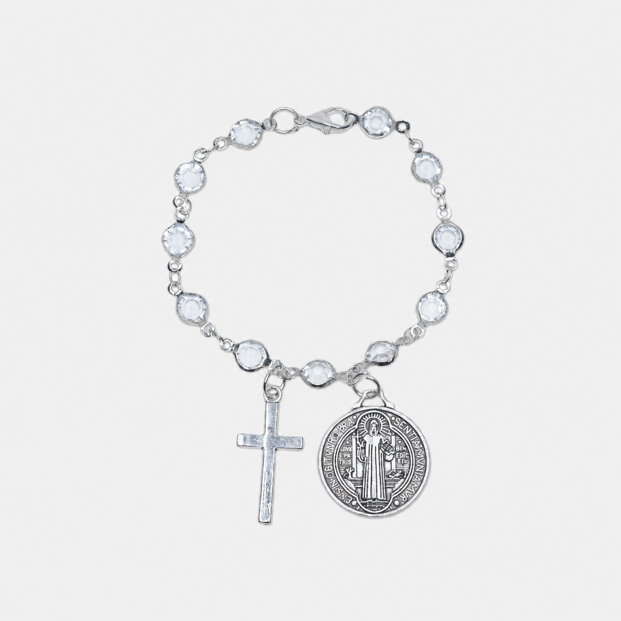 St Benedict Medal Cross Car Charm Religious Hanging Ornament Decor