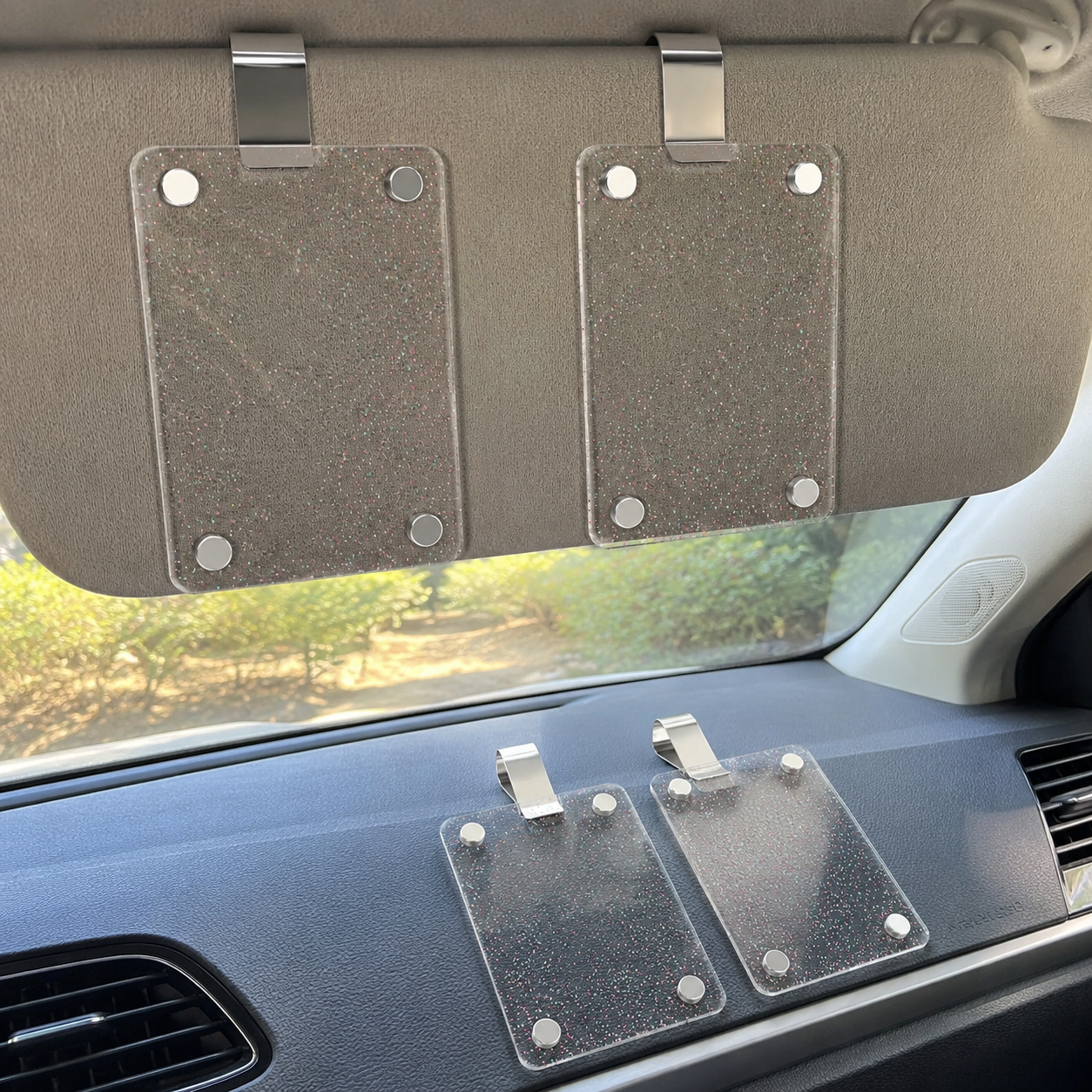 Magnetic Instant Photo Frame Clip Car Sun Visor And Fridge Magnet