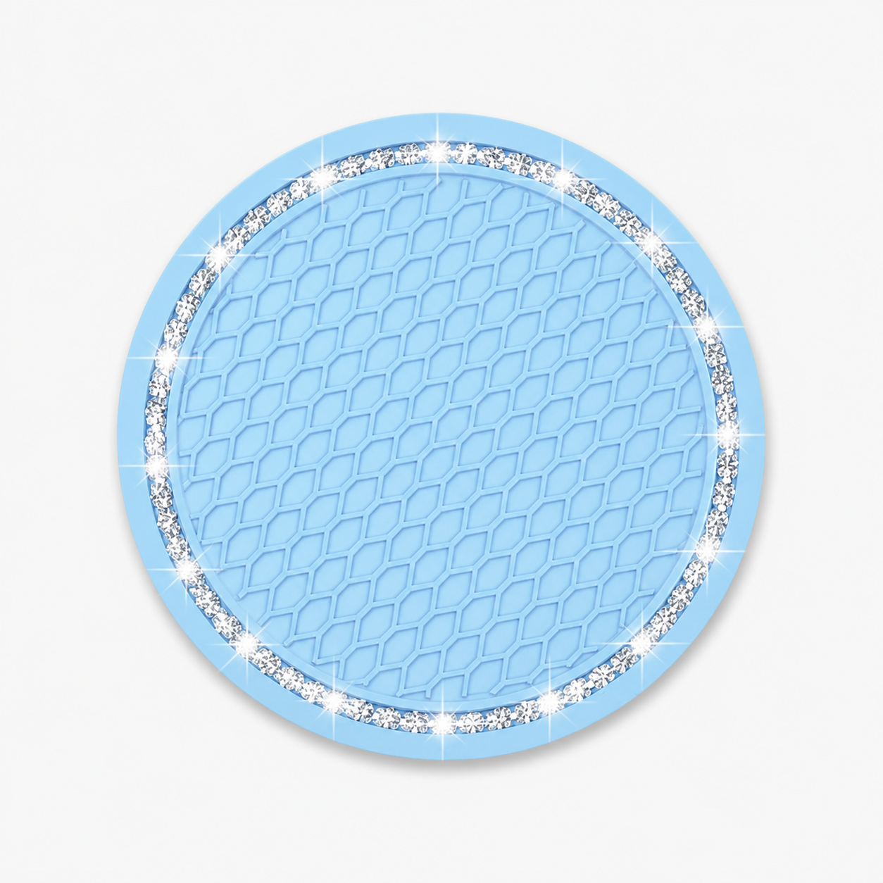 Anti Slip Silicone Car Cup Holder Insert Coasters With Rhinestones