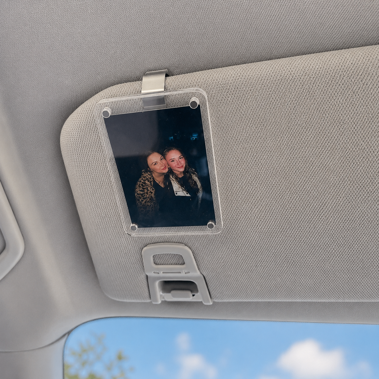 Magnetic Car Sun Visor Photo Frame And Acrylic Fridge Magnet Decor