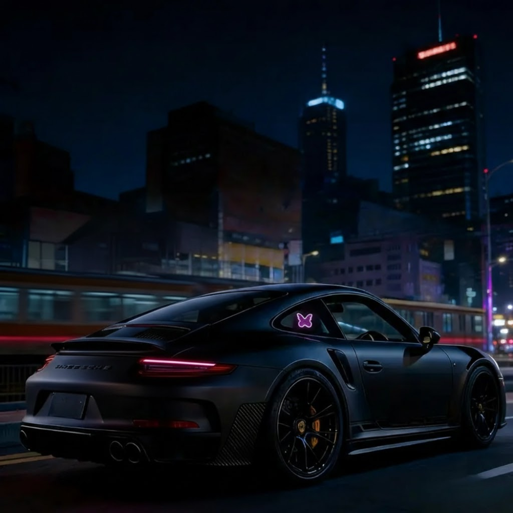 Solar Powered LED Heart Shape C-Pillar Neon Light Eco-Friendly Wireless Car Interior Decor