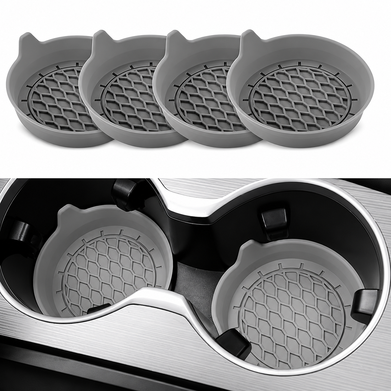 Pack Of 4 Universal Silicone Car Cup Holder Coaster