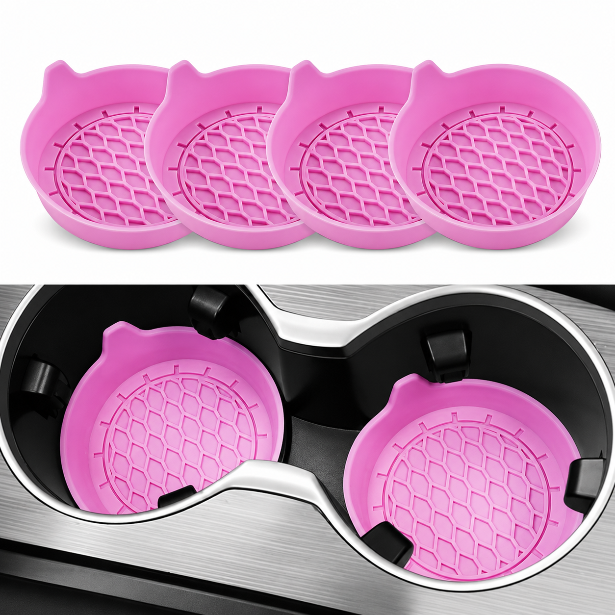 Pack Of 4 Universal Silicone Car Cup Holder Coaster