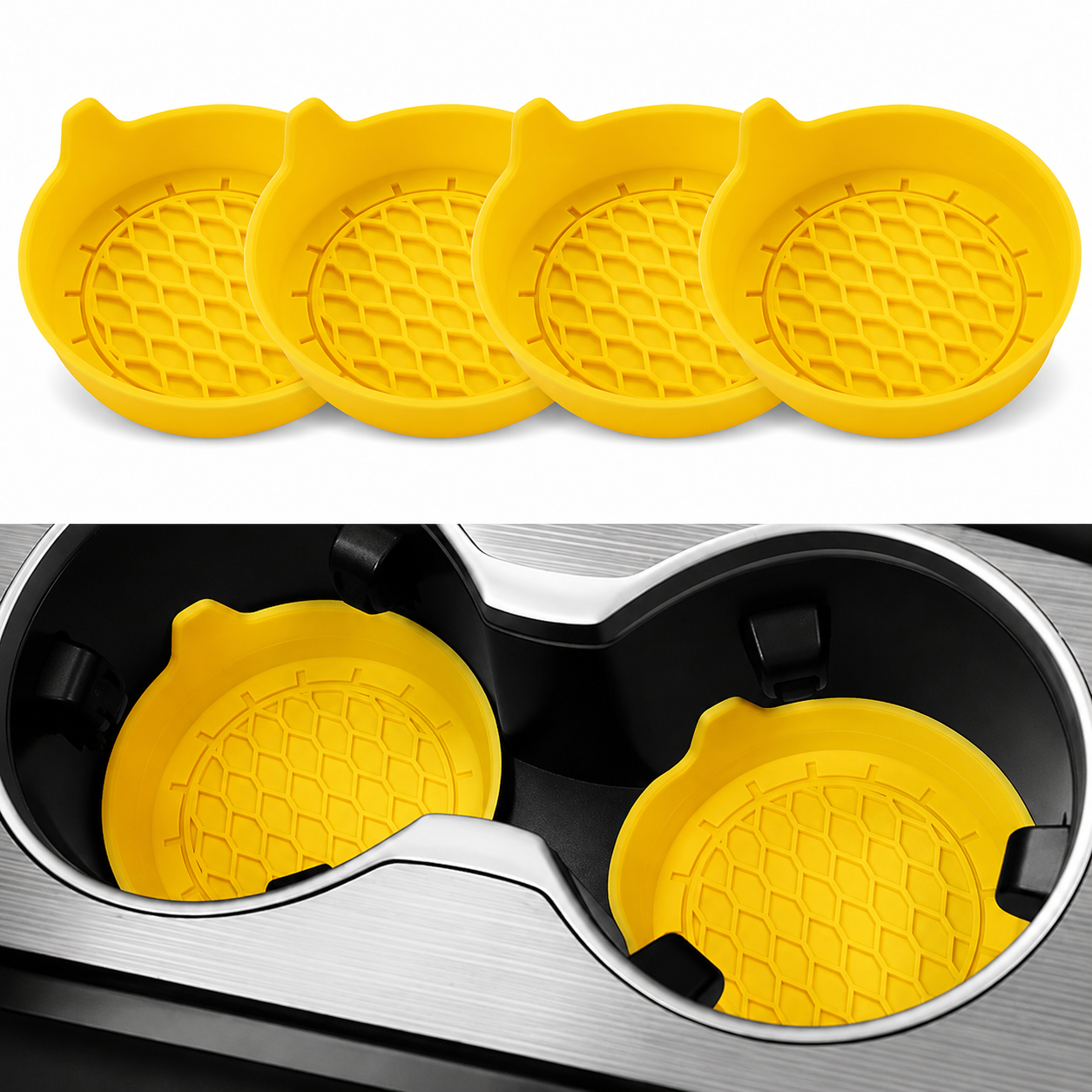 Pack Of 4 Universal Silicone Car Cup Holder Coaster