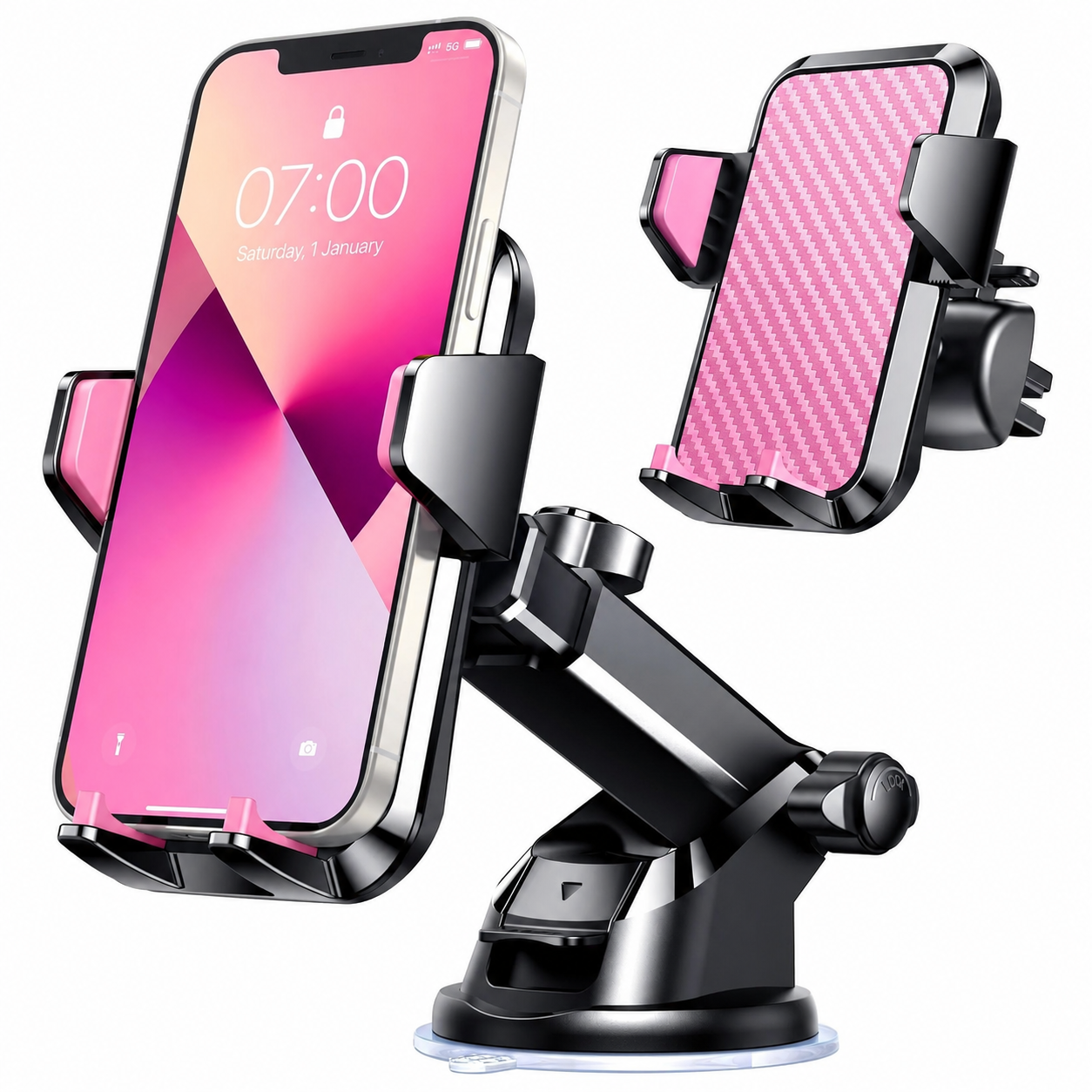 Military Grade Car Phone Holder With 85 LBS Suction Mount For iPhone 17 Pro Max