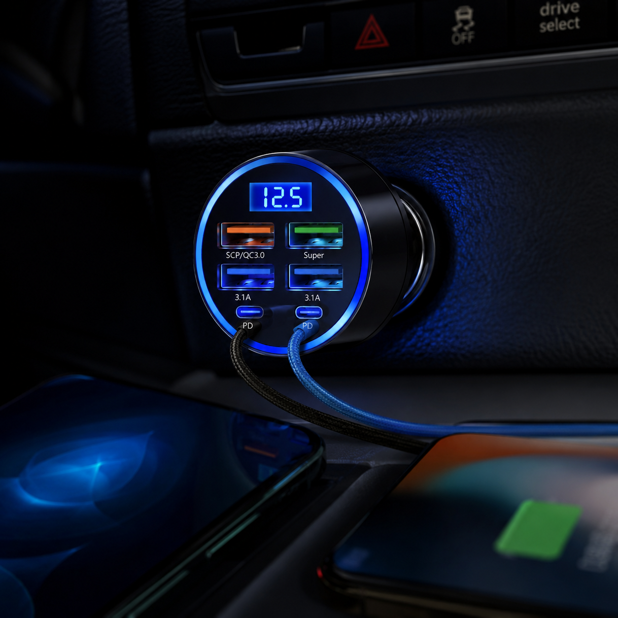 Multi Port USB Car Charger Adapter 