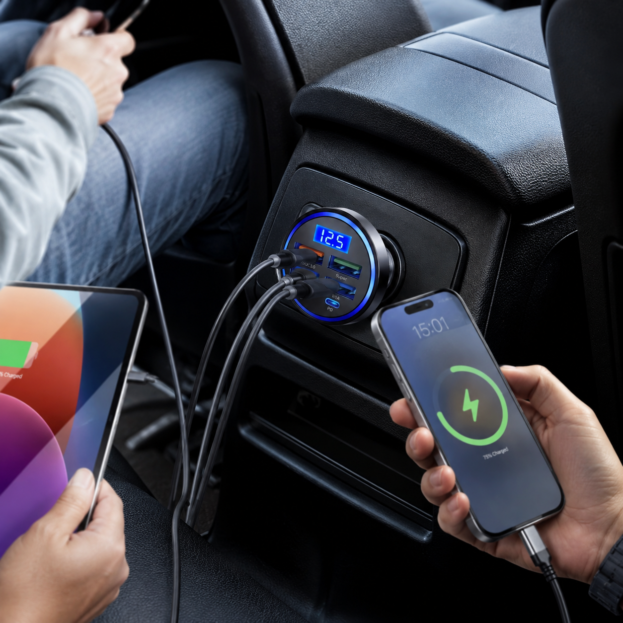 Multi Port USB Car Charger Adapter 