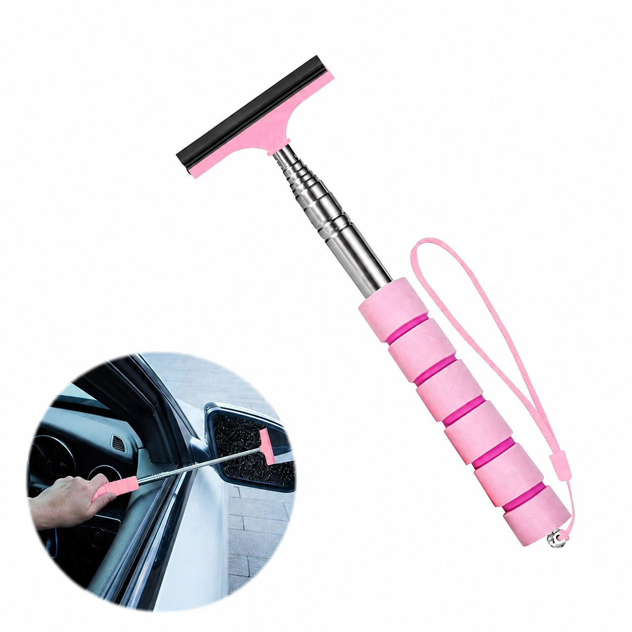 Multi Function Car Rearview Mirror Glass Cleaner