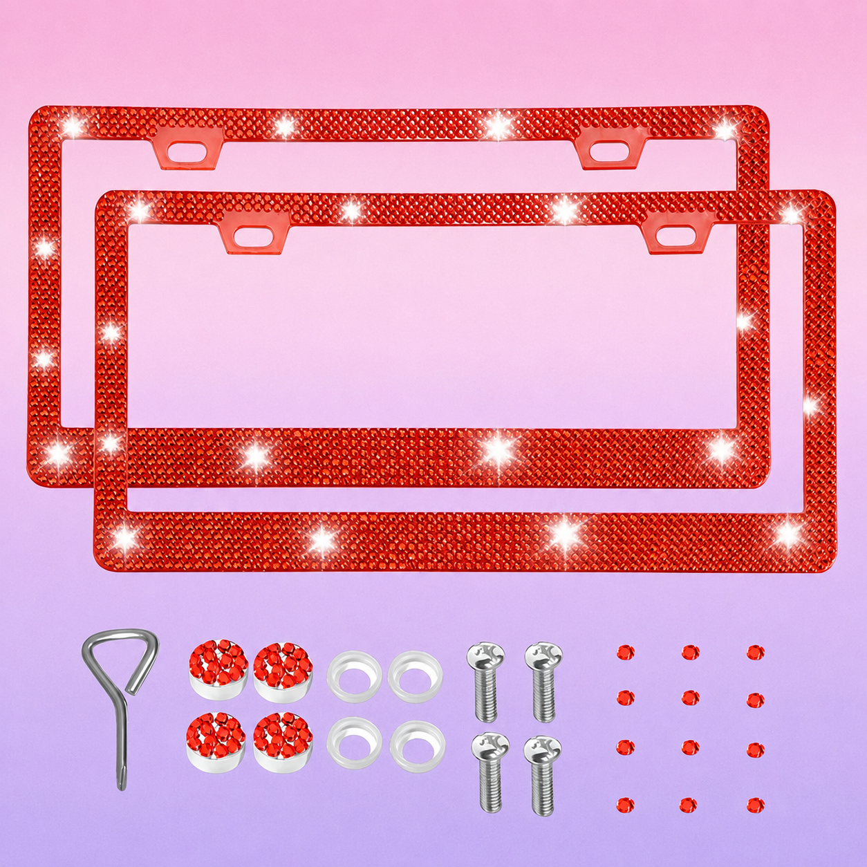 Pearlescent Decorative License Plate Frame For Women
