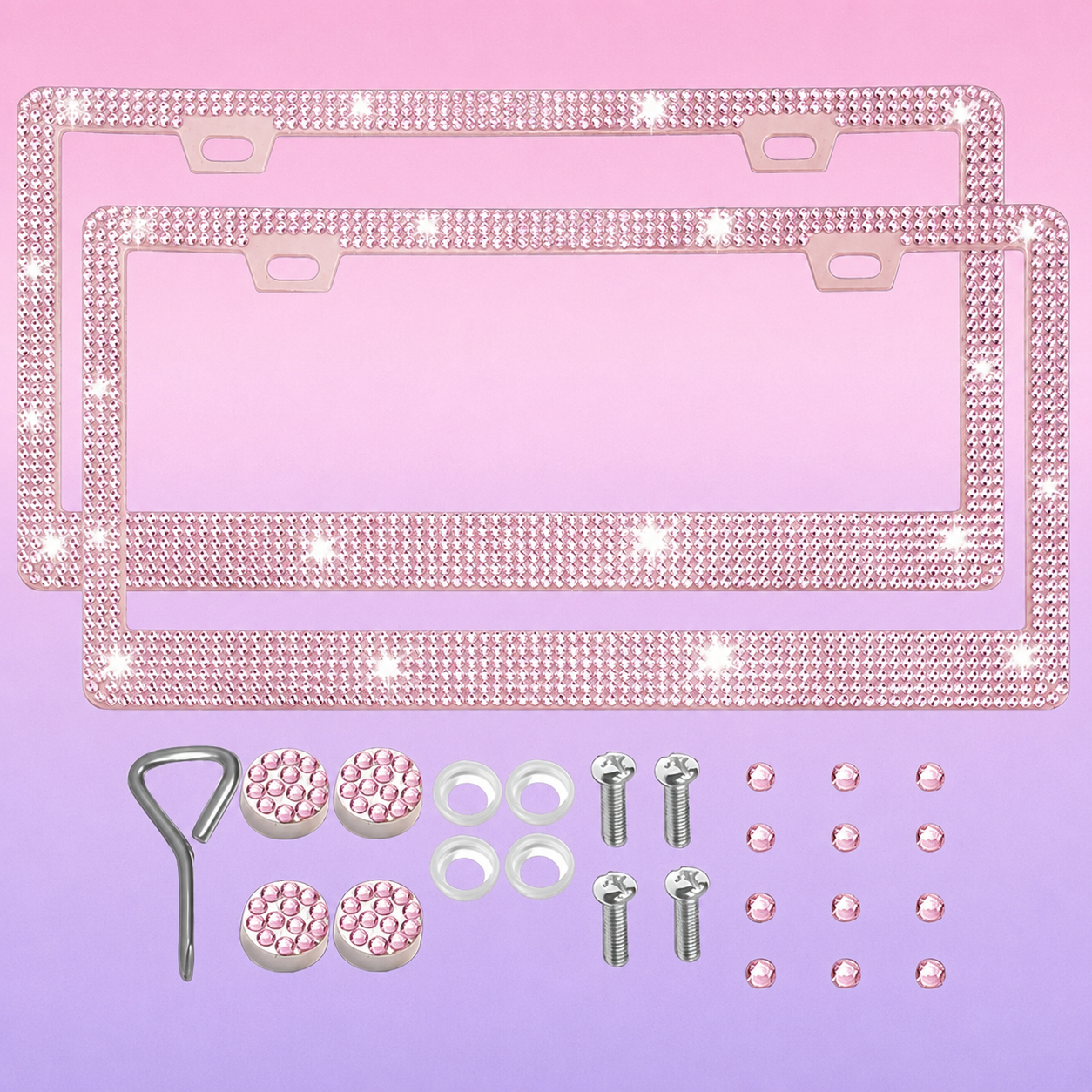 Pearlescent Decorative License Plate Frame For Women