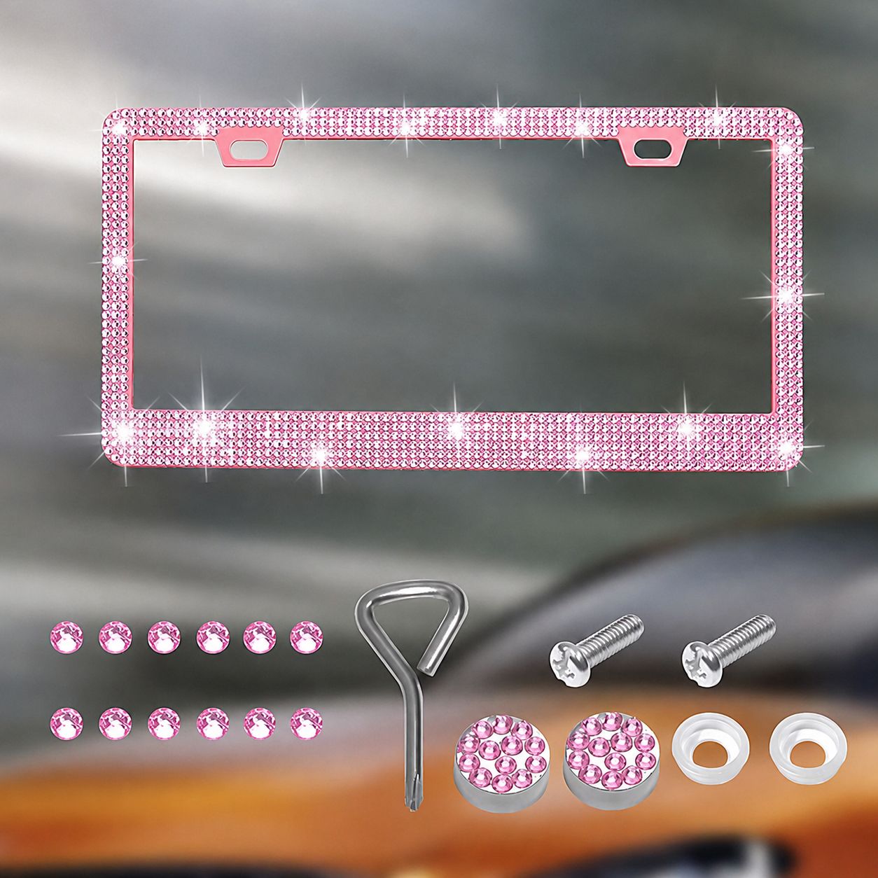 Pearlescent Decorative License Plate Frame For Women