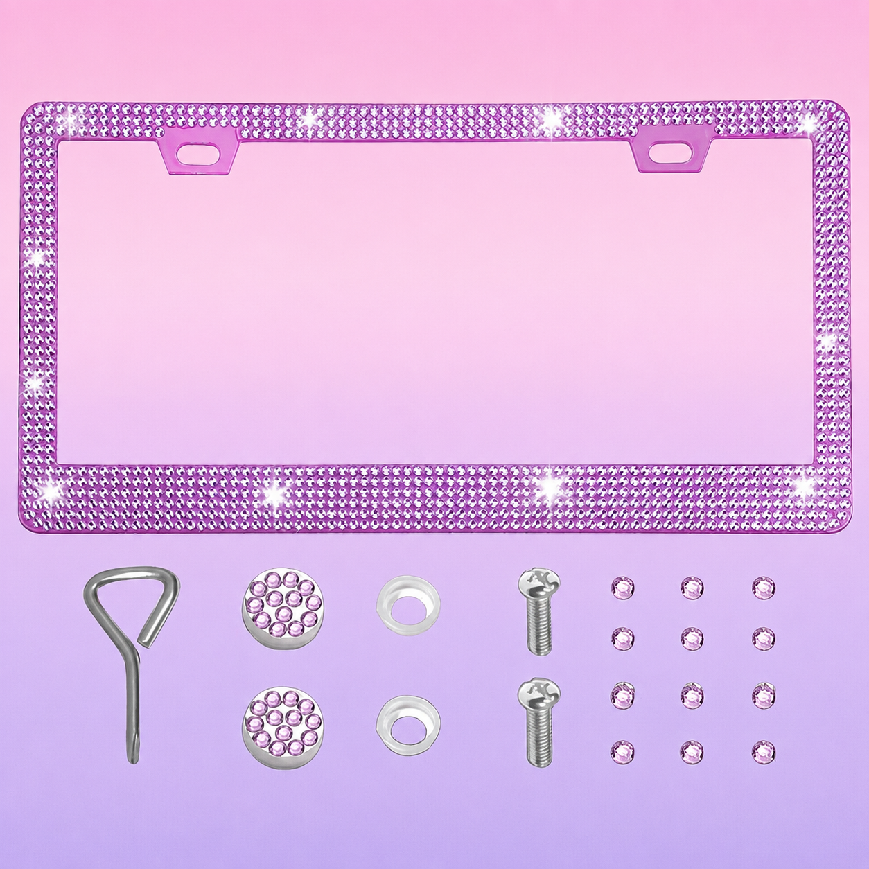 Pearlescent Decorative License Plate Frame For Women