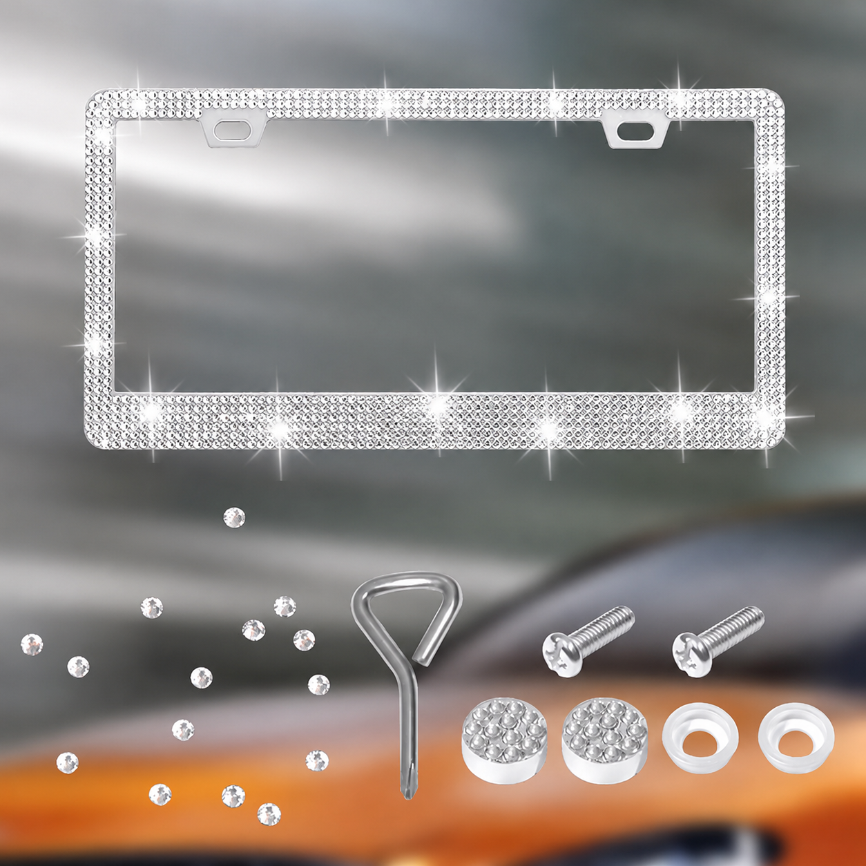Pearlescent Decorative License Plate Frame For Women