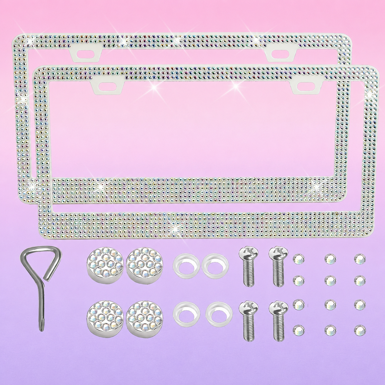 Pearlescent Decorative License Plate Frame For Women