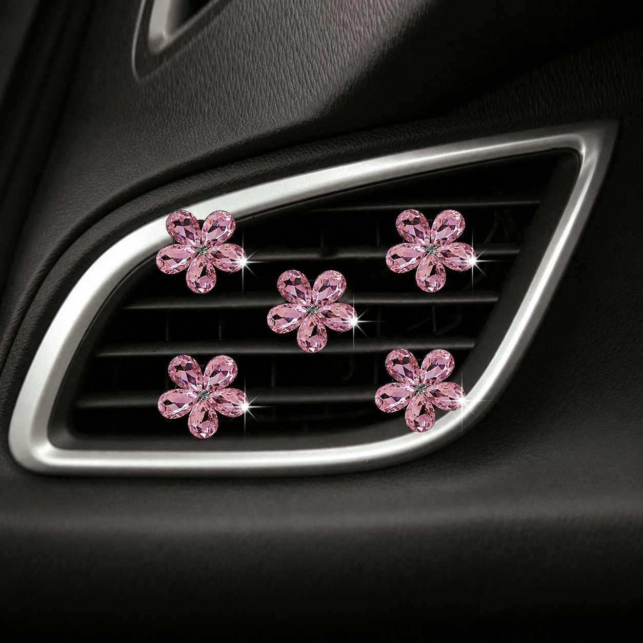 5 Piece Crystal Car Air Vent Fragrance Clip Set