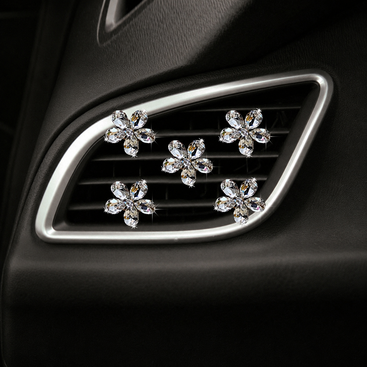5 Piece Crystal Car Air Vent Fragrance Clip Set