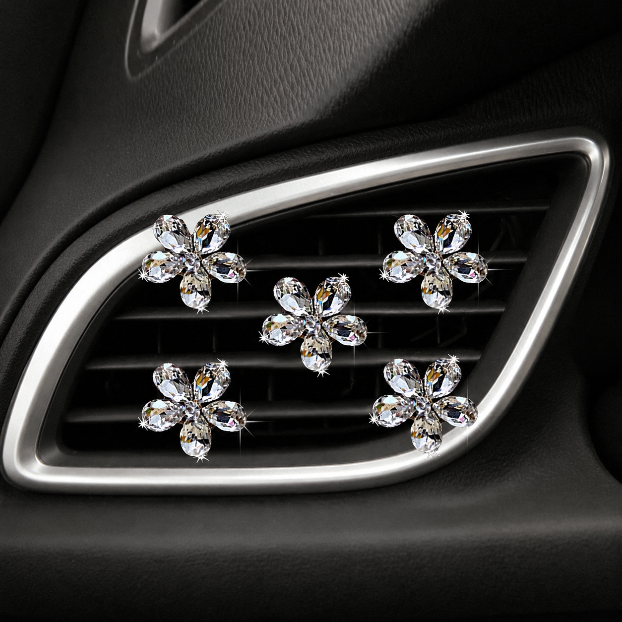 5 Piece Crystal Car Air Vent Fragrance Clip Set