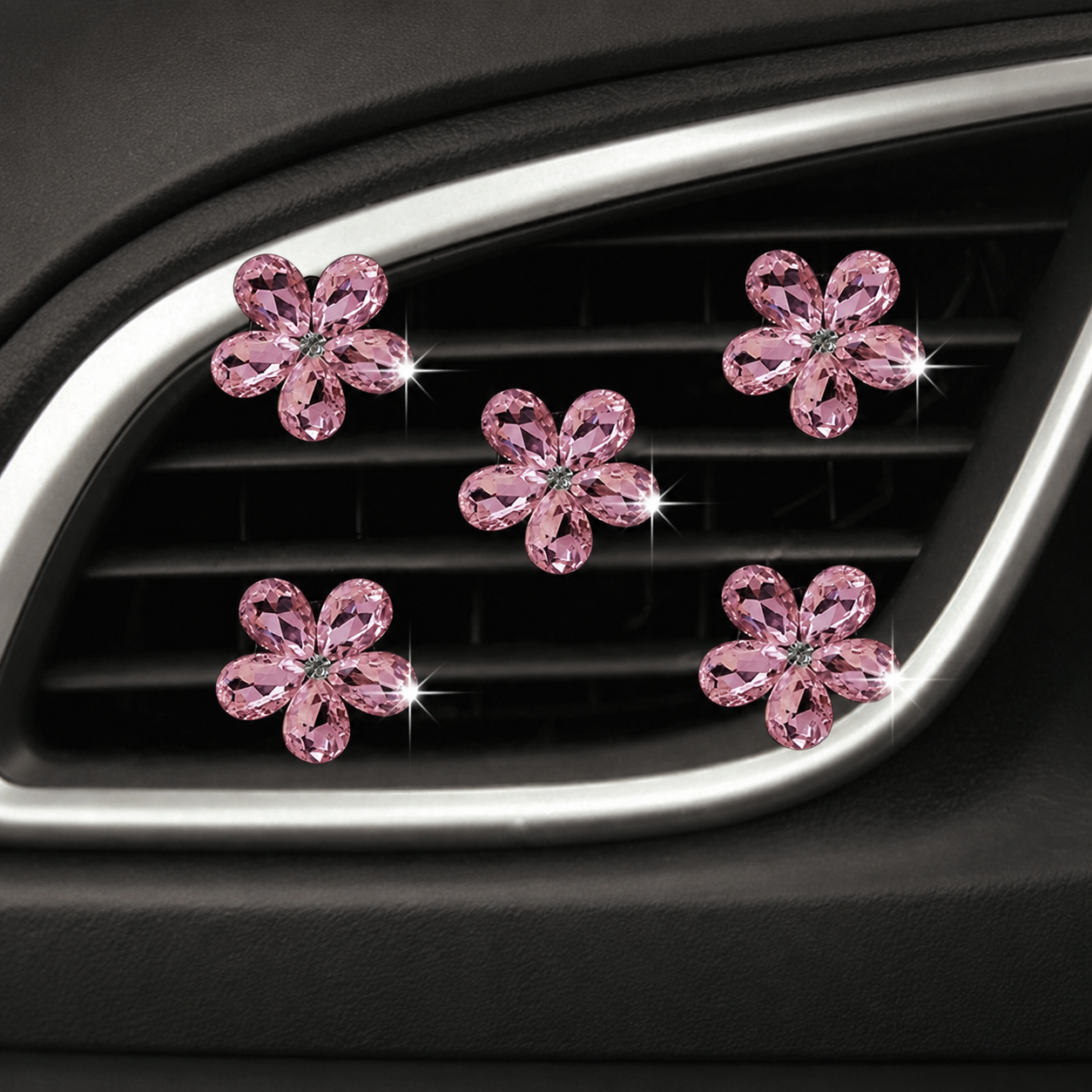 5 Piece Crystal Car Air Vent Fragrance Clip Set