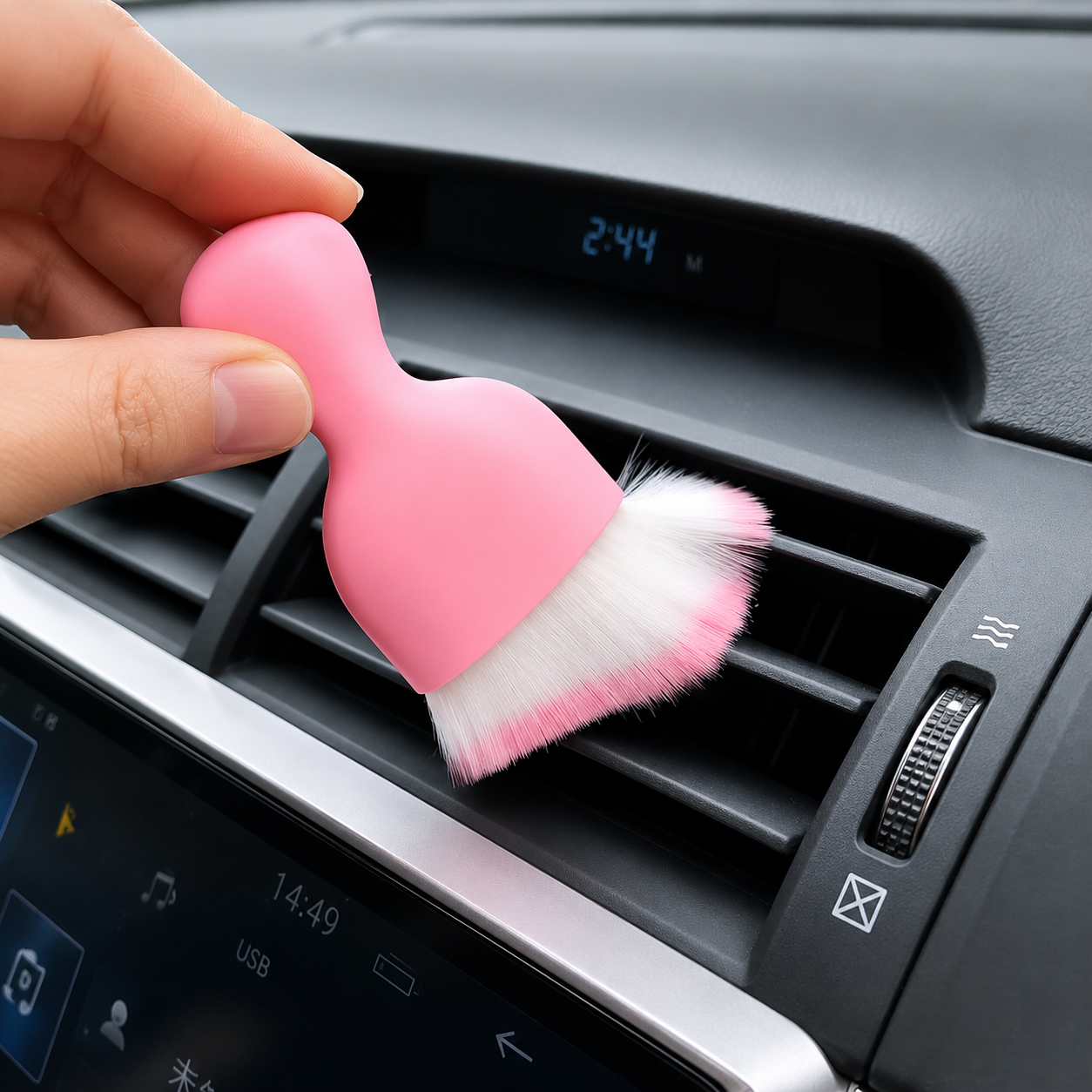  Car Interior Cleaning Brush For Dashboard Air Vents And Leather