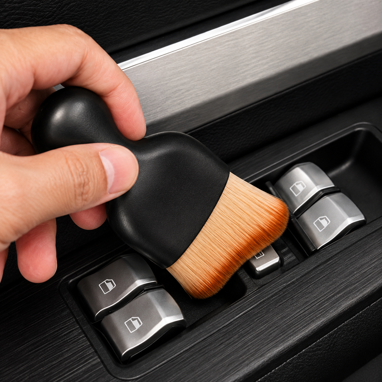  Car Interior Cleaning Brush For Dashboard Air Vents And Leather