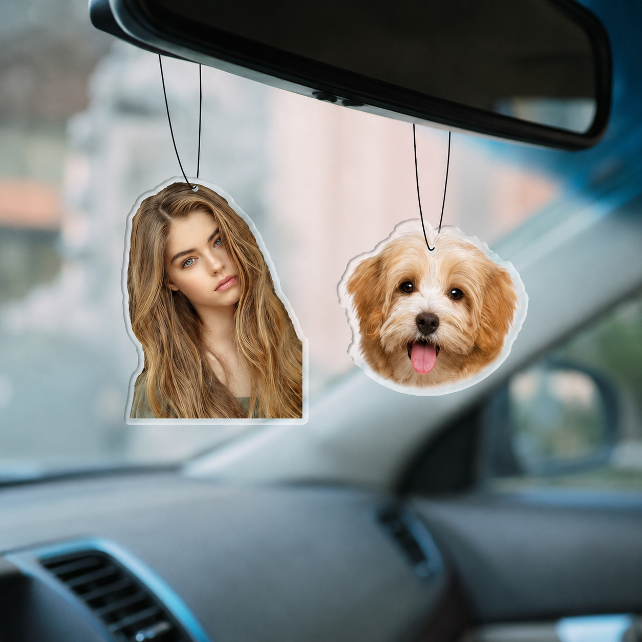 Custom Acrylic Picture Car Pendants With Photos