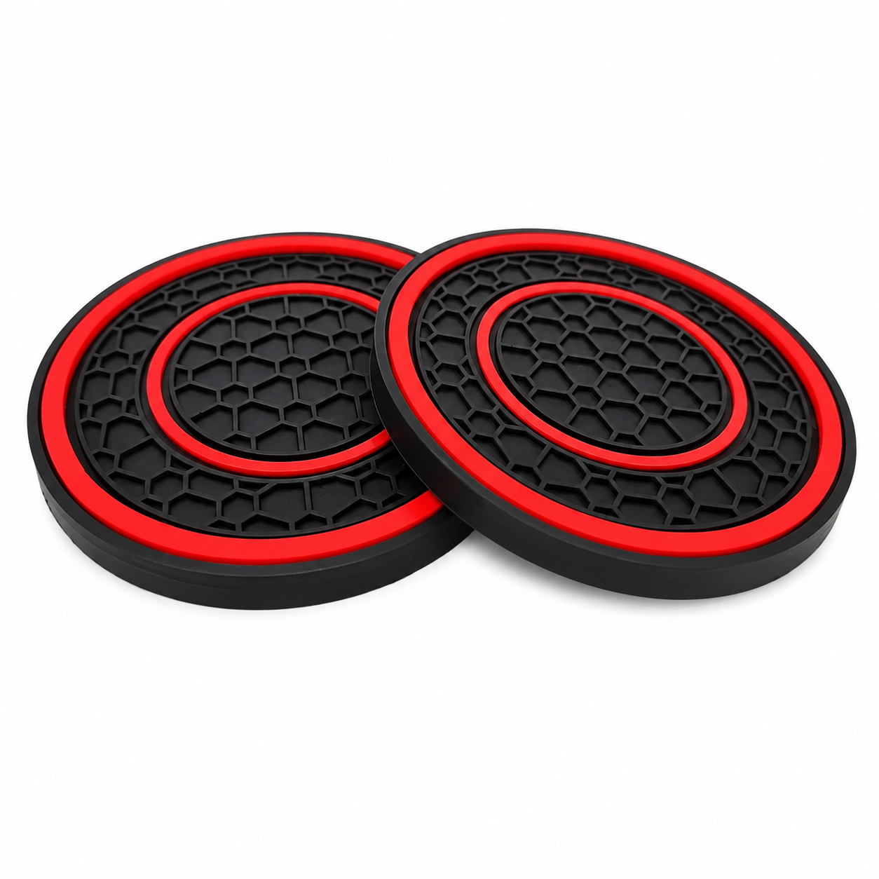 2 Piece Rubber Car Cup Holder Mat Set