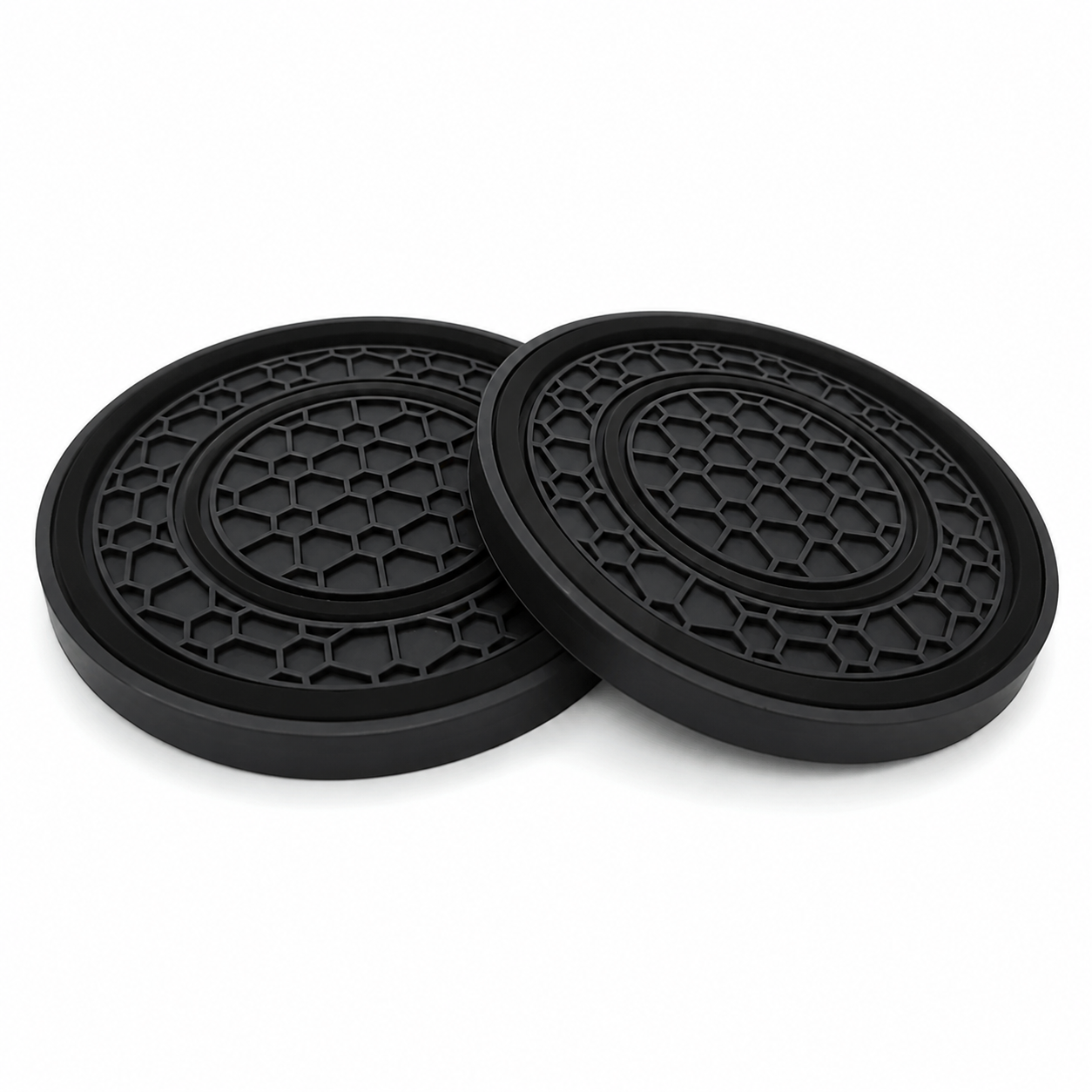 2 Piece Rubber Car Cup Holder Mat Set