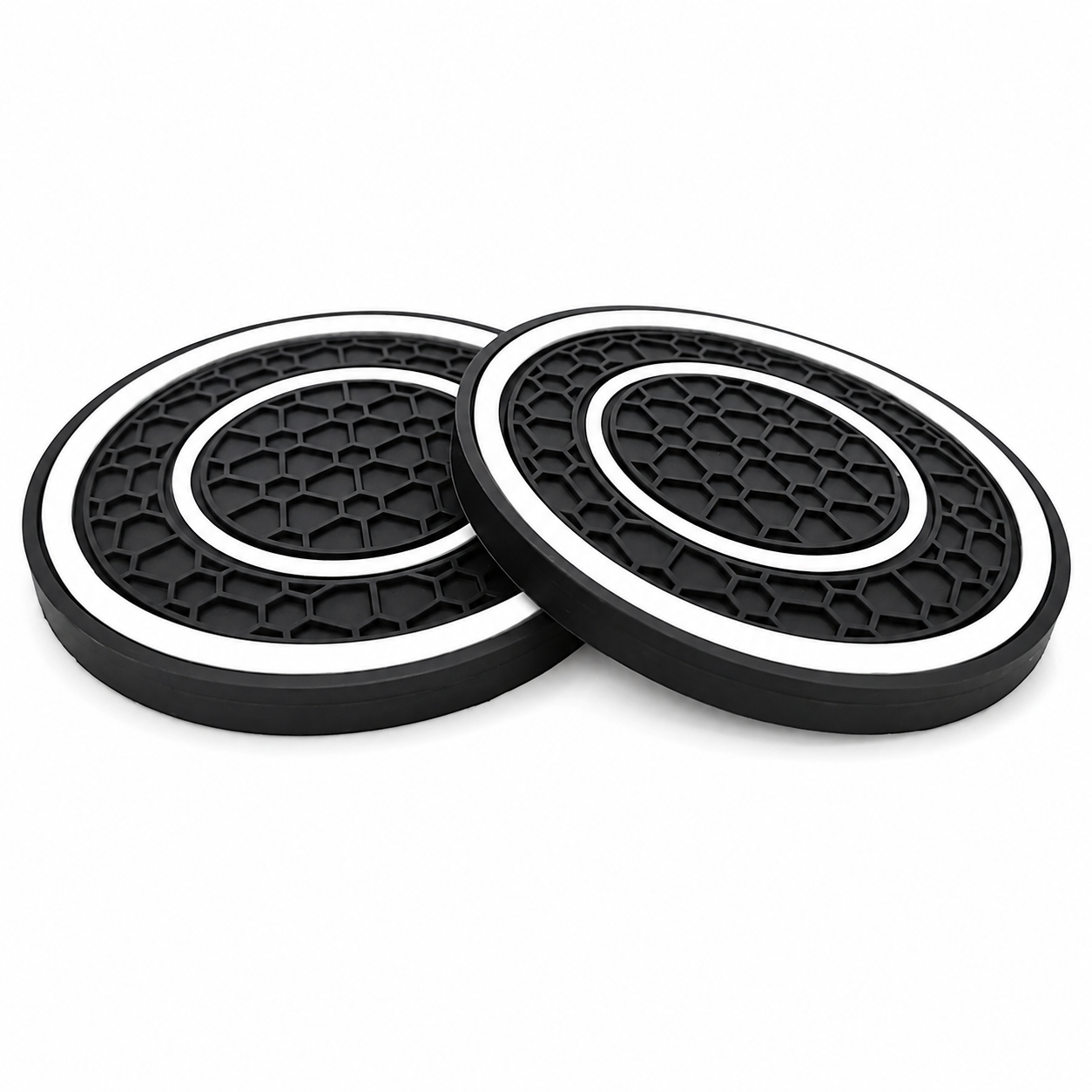 2 Piece Rubber Car Cup Holder Mat Set