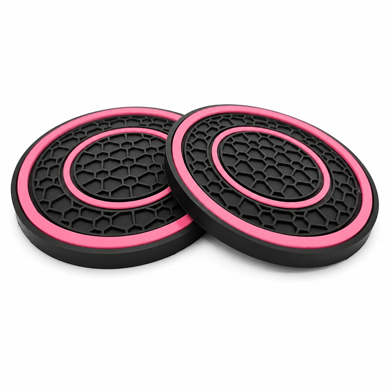 2 Piece Rubber Car Cup Holder Mat Set