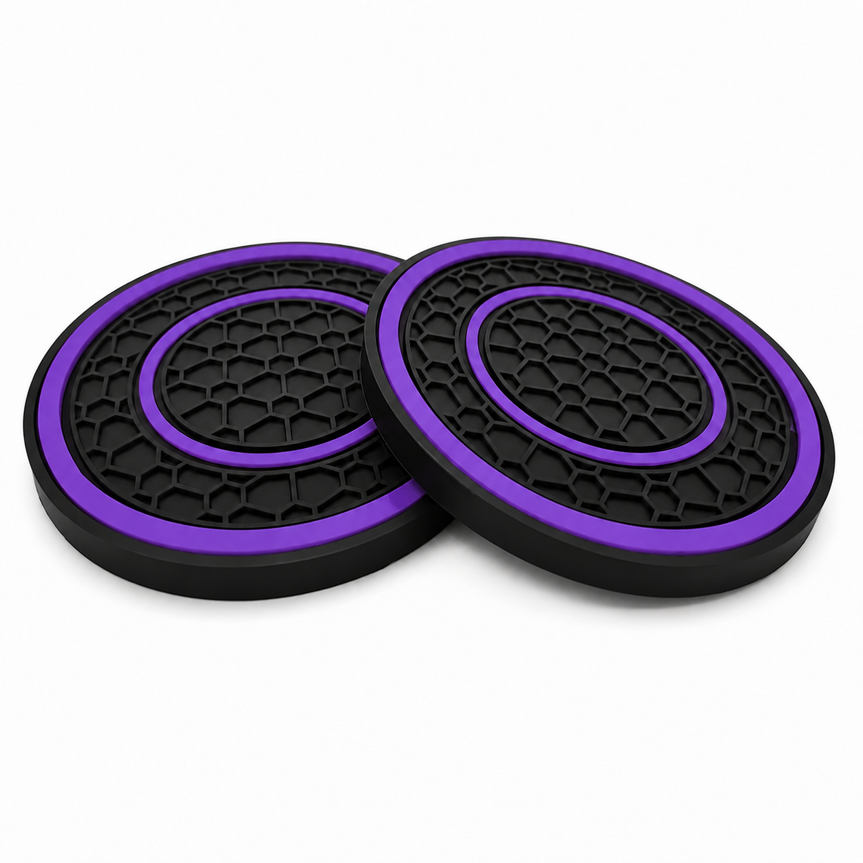 2 Piece Rubber Car Cup Holder Mat Set