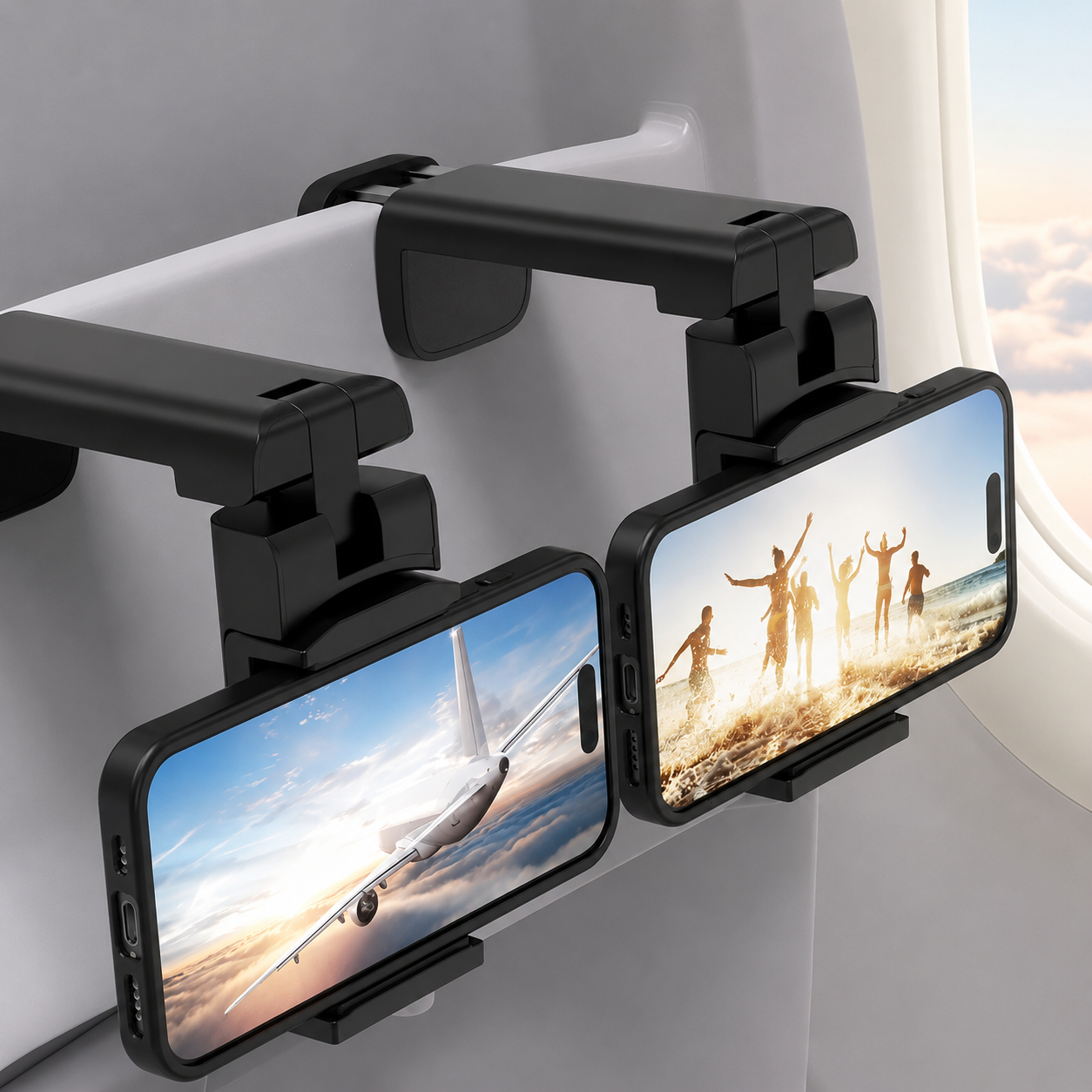 Adjustable Airplane Phone Holder With 360 Rotation