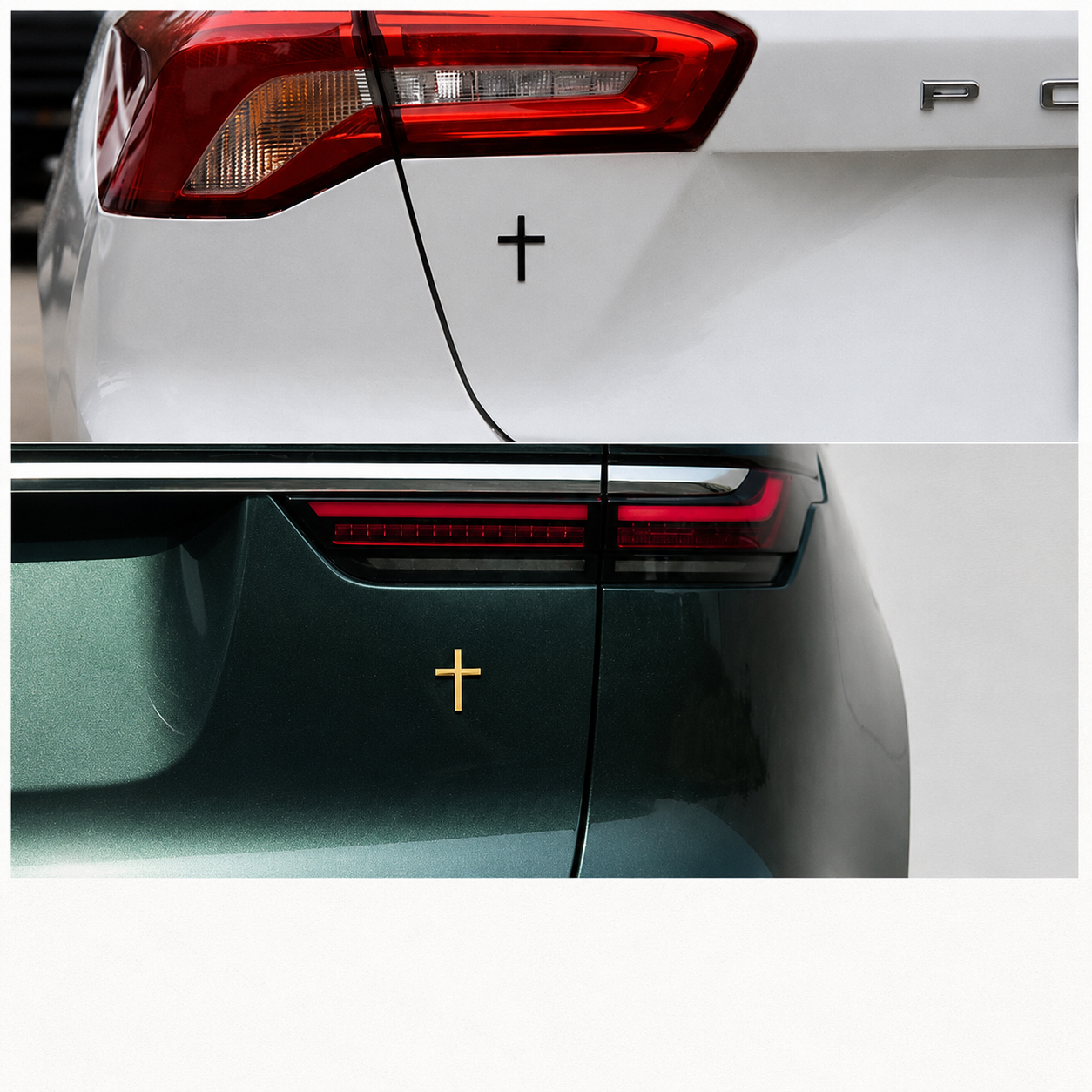 Metallic Cross Car Bumper Sticker Rear Scratch Covering