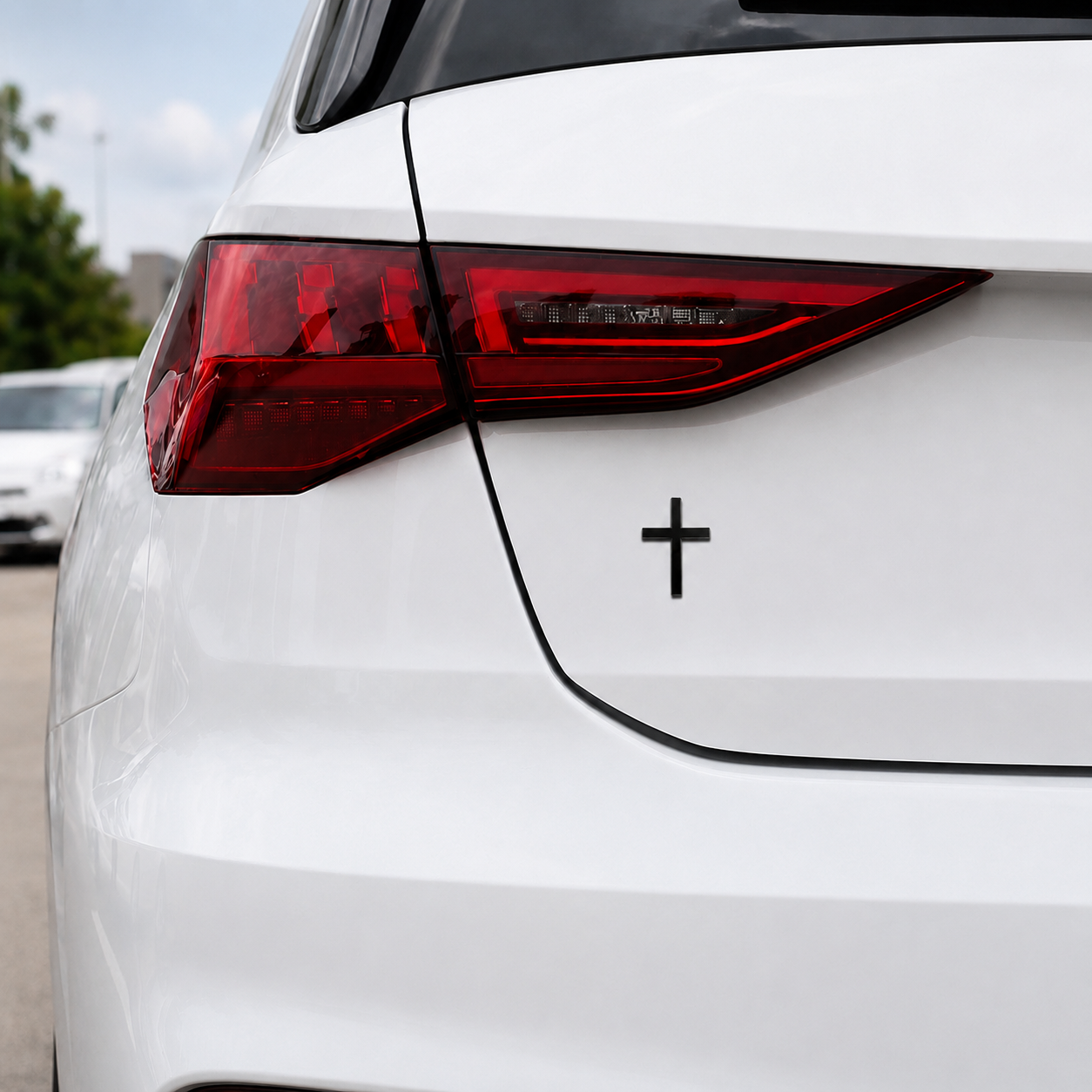 Metallic Cross Car Bumper Sticker Rear For Car Decor