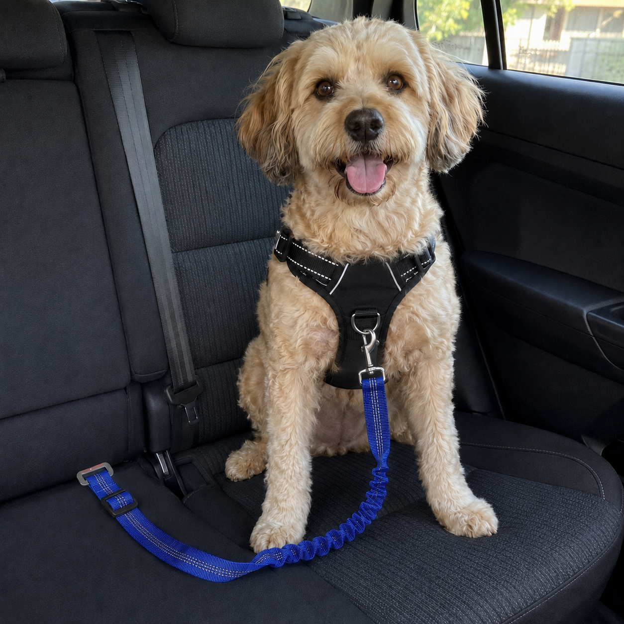 Retractable Pet Car Seat Belt Floral Travel Leash For Dogs And Cats