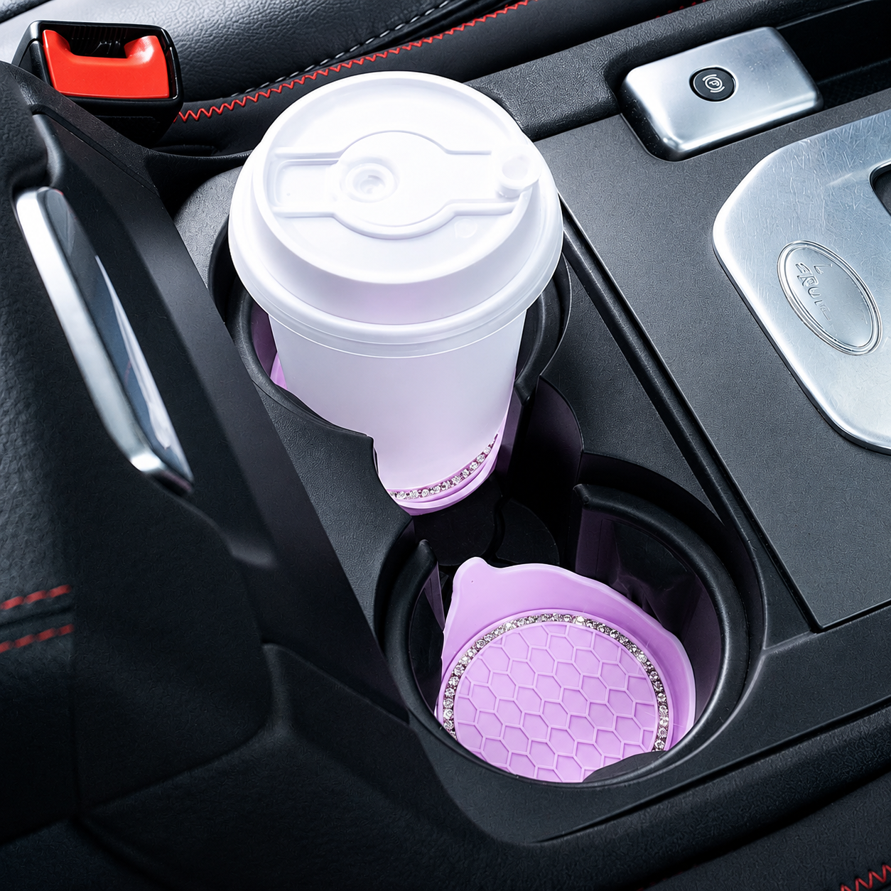 2 Pieces Of Universal Non Slip Car Cup Holder Coaster Set 