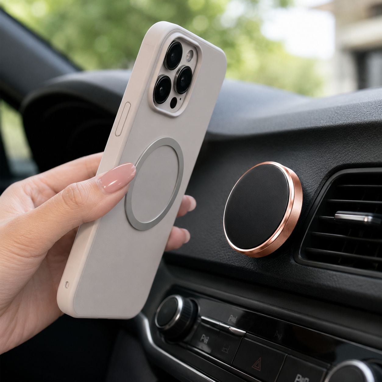 Round Metal Mini Magnetic Phone Navigation Mount