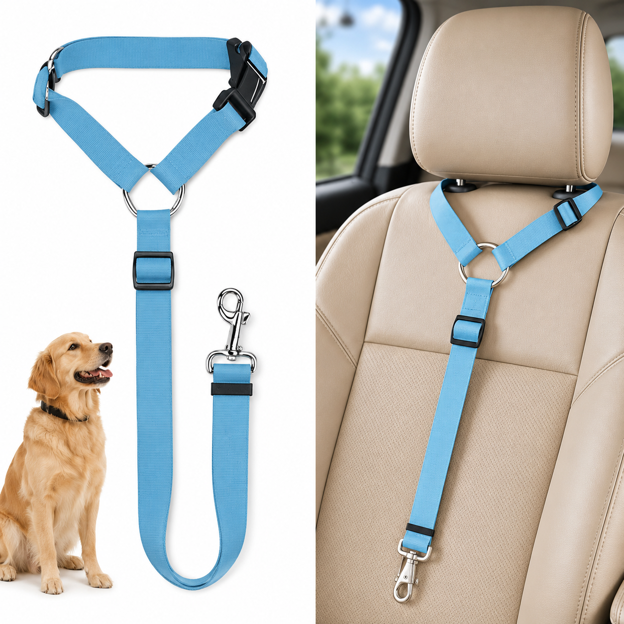 Adjustable Dog Car Seat Safety Harness Belt For Travel