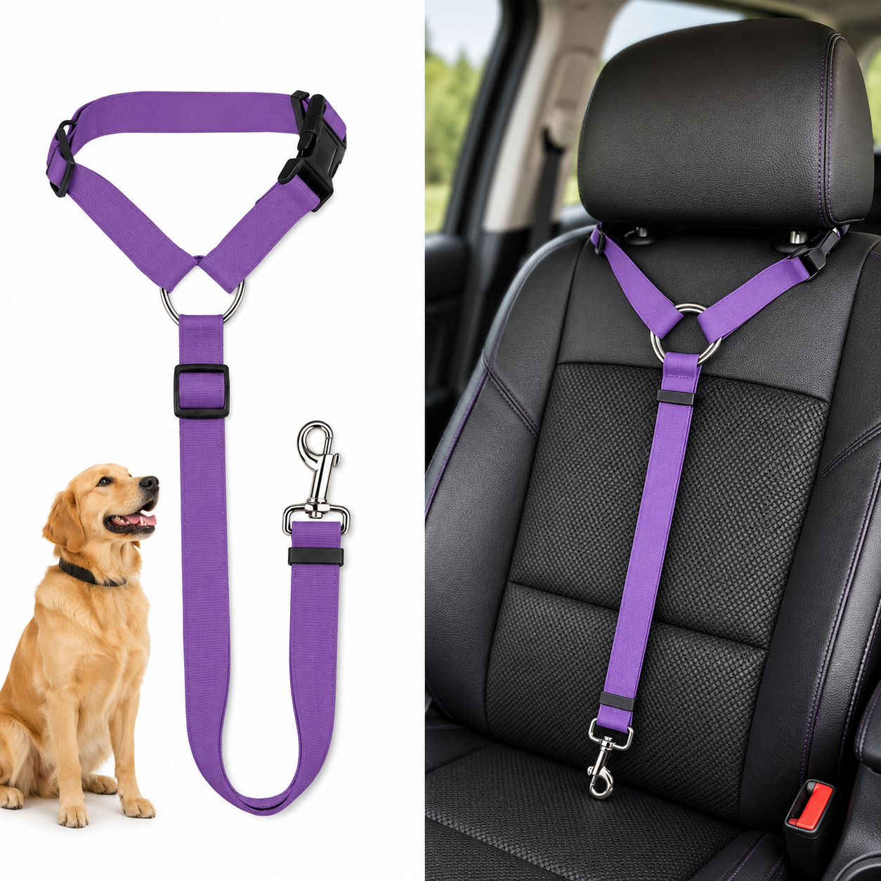 Adjustable Dog Car Seat Safety Harness Belt For Travel