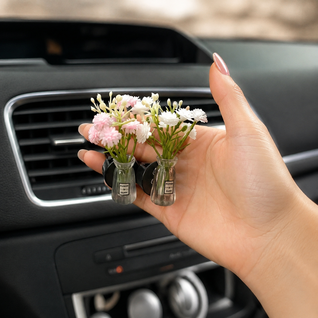 Artificial Carnation Car Vent Fragrance Diffuser Clip
