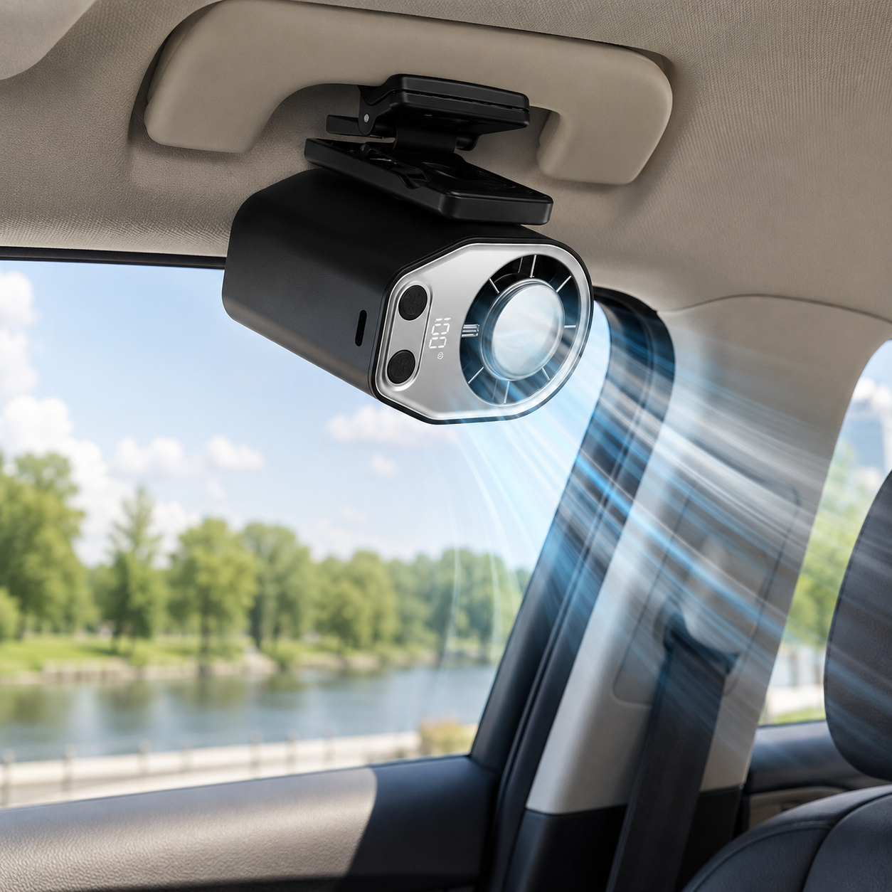 Rechargeable Clip On Adjustable Cooling Car Fan