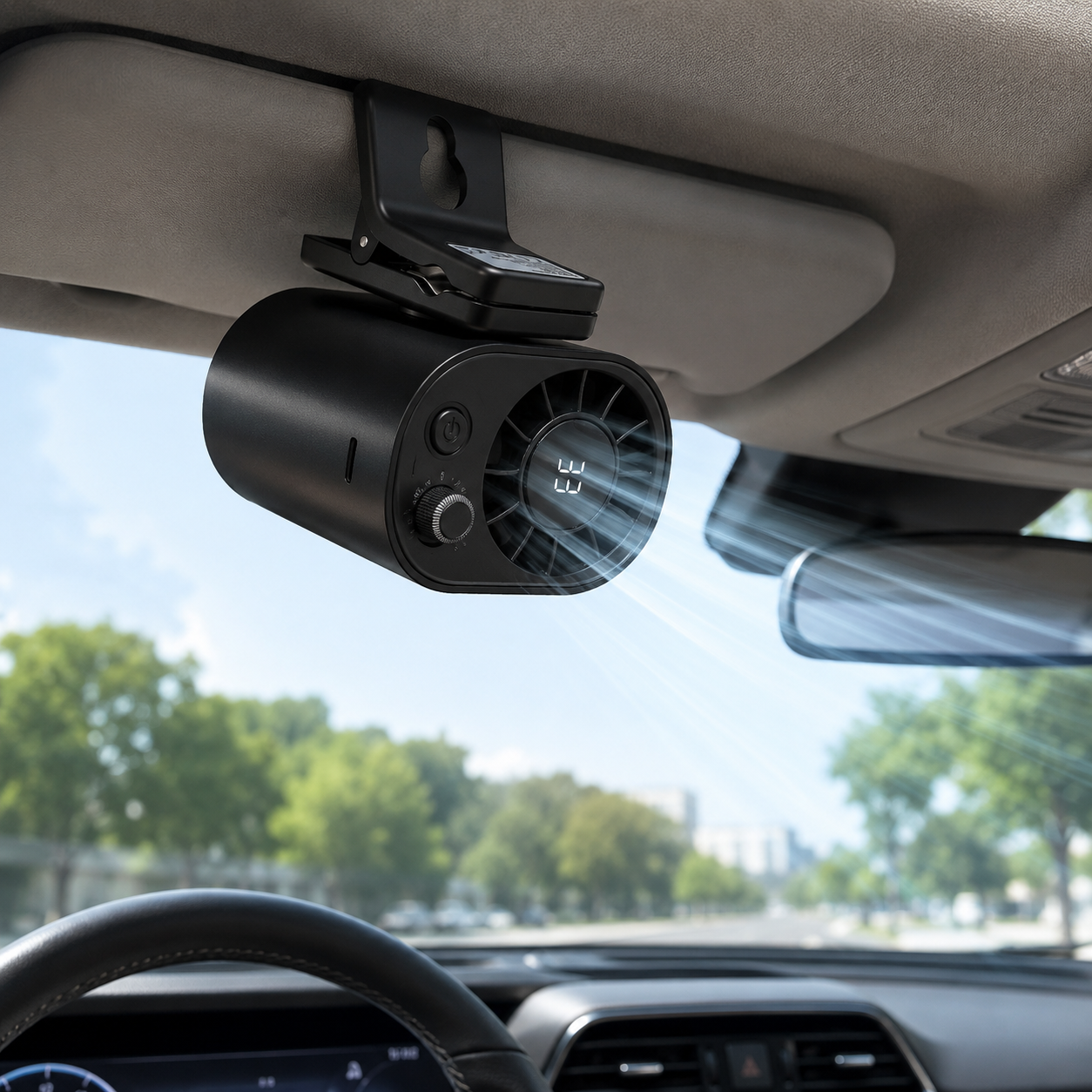 Rechargeable Clip On Adjustable Cooling Car Fan