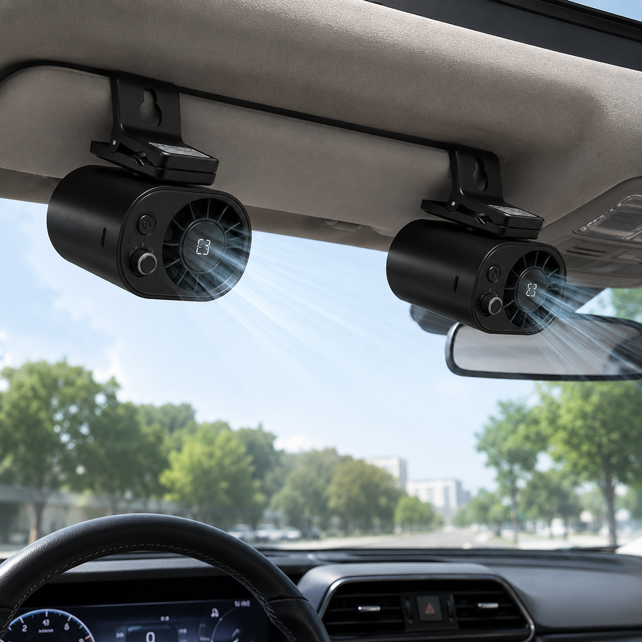 Rechargeable Clip On Adjustable Cooling Car Fan