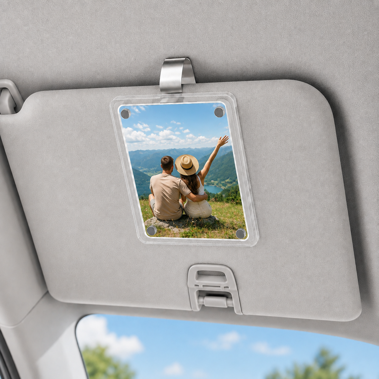 Magnetic Car Sun Visor Photo Frame And Acrylic Fridge Magnet Decor