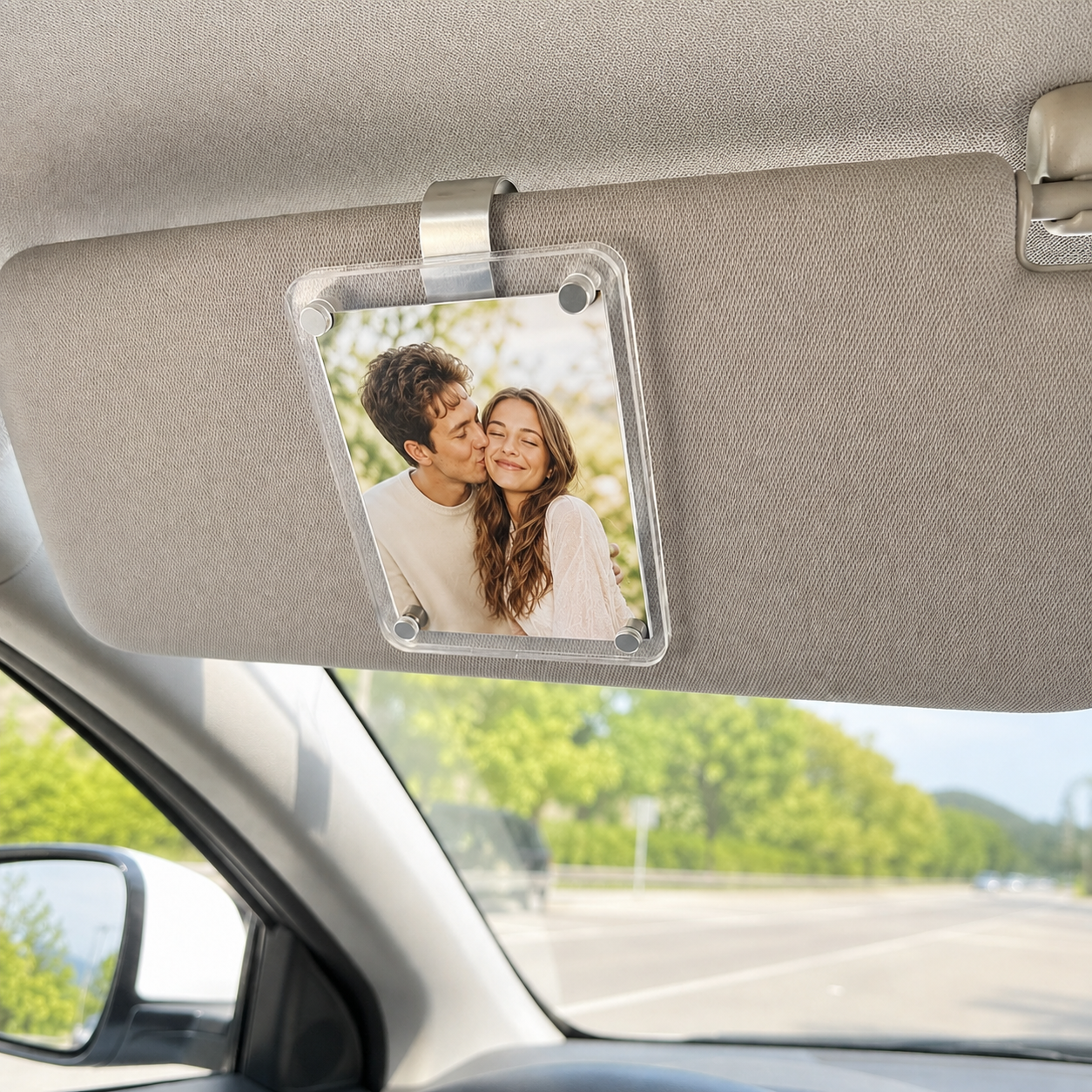 Magnetic Car Sun Visor Photo Frame And Acrylic Fridge Magnet Decor