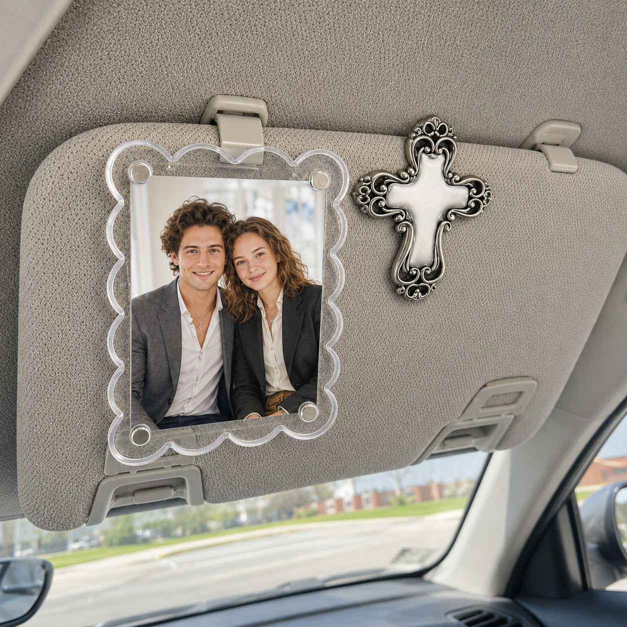 Magnetic Car Sun Visor Photo Frame And Acrylic Fridge Magnet Decor